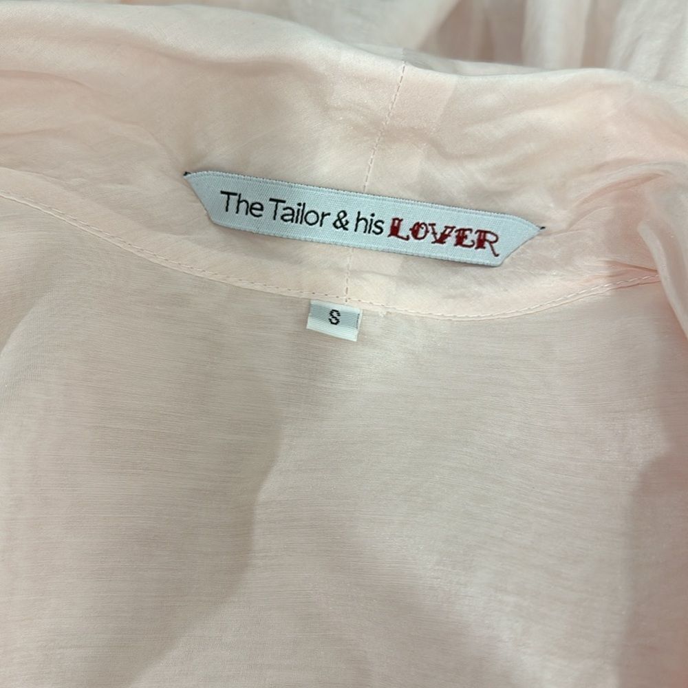 The Tailor & His Lover Bow Bow Shirt Oversized Fit In Pale Pink Size S - Picture 8 of 11